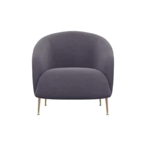 Hauseon Safavieh Couture Alena chair in a dark gray fabric with gold legs