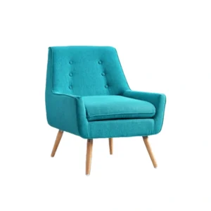 Hauseon Atlin Designs Accent Chair in Bright Blue with blonde finished legs