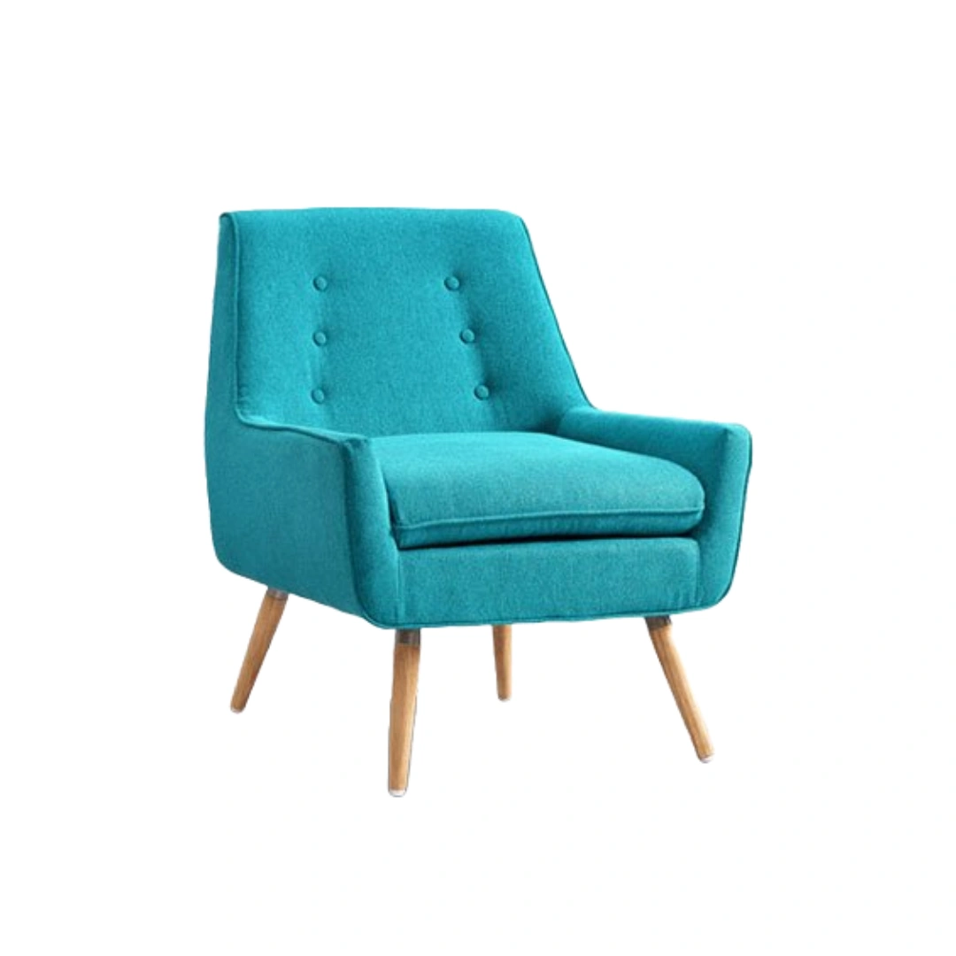 Hauseon Atlin Designs Accent Chair in Bright Blue with blonde finished legs