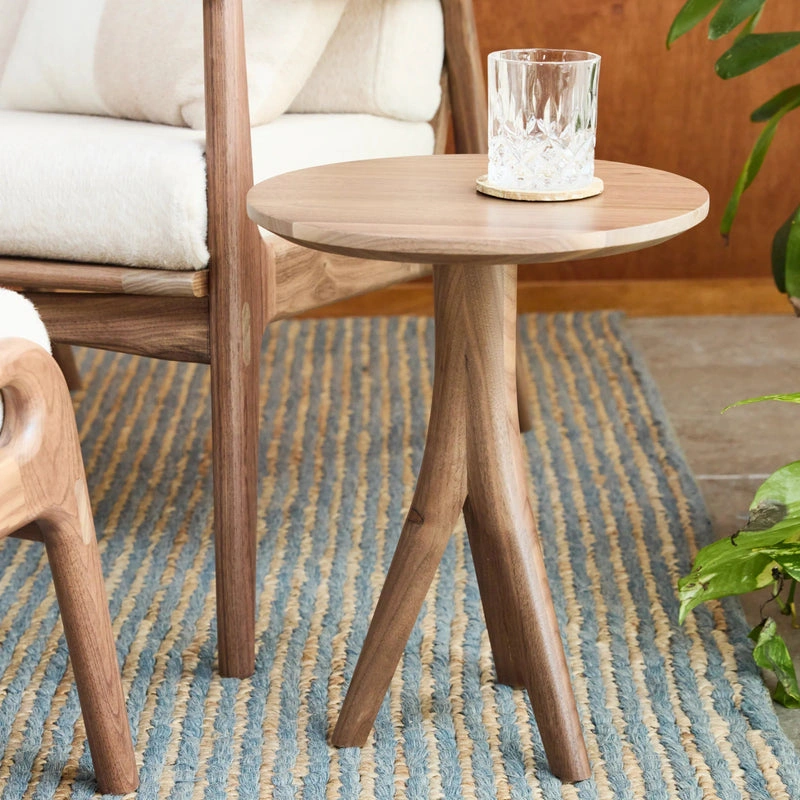 Hauseon mid-century modern wood side table.