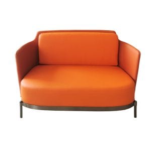 Orange Faux Leather 2-Seater Loveseat Restaurant Lounge Cafe Sofa