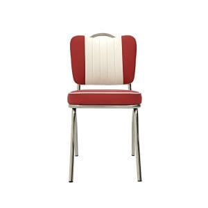 Retro 1950s Diner Chair Red White Chrome Frame Commercial Restaurant Seating