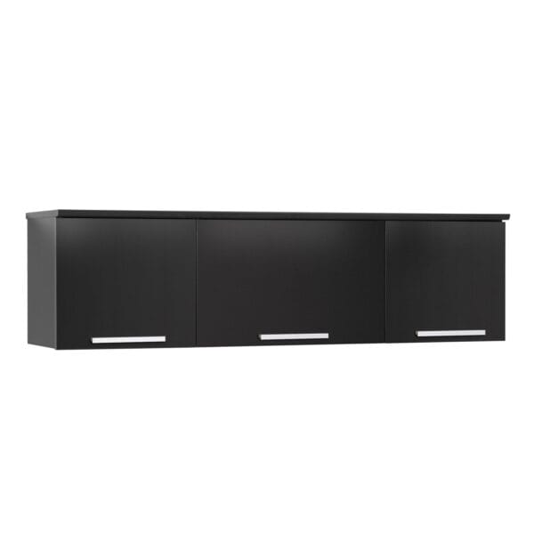 47 Inch Wall Mounted Office Hutch Over Desk Storage Cabinet Black - Image 2