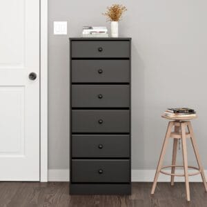 6-Drawer Tall Storage Chest for Bedroom Modern Wood Dresser