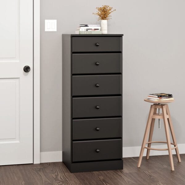 6-Drawer Tall Storage Chest for Bedroom Modern Wood Dresser - Image 4