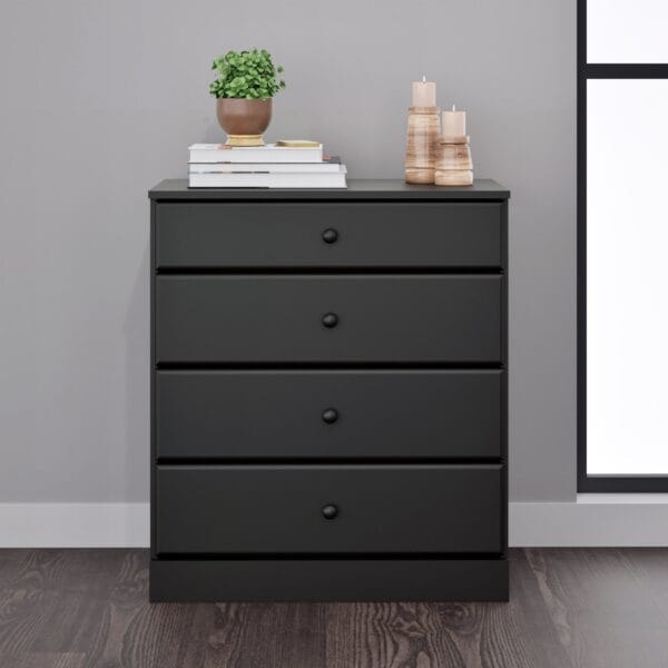 4-Drawer Bedroom Chest of Drawers Compact Wood Storage - Image 4