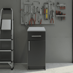16 Inch Narrow Base Cabinet 1 Door Small Floor Storage Garage