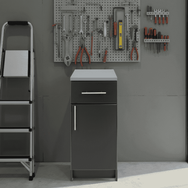 16 Inch Narrow Base Cabinet 1 Door Small Floor Storage Garage