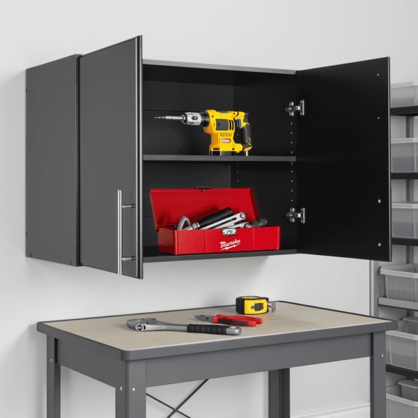 32 Inch Wall Mount Upper Storage Cabinet 2 Door Garage Laundry