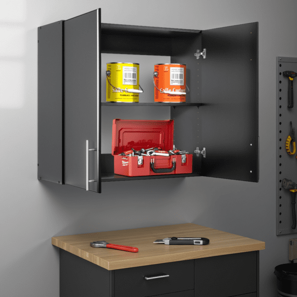 32 Inch Tall 2-Door Wall Cabinet Extra Height Garage Storage