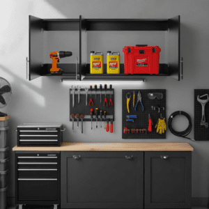 54 Inch Wide 3-Door Upper Wall Storage Cabinet Garage Utility