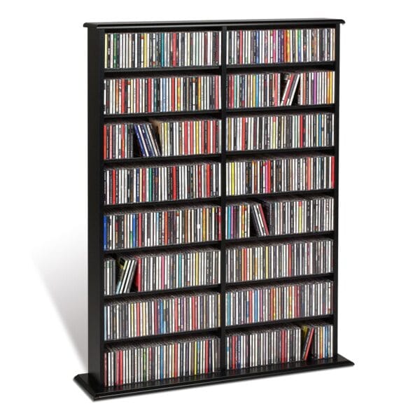 Double Tower DVD Media Storage Unit 38 Inch Entertainment Organizer - Image 2