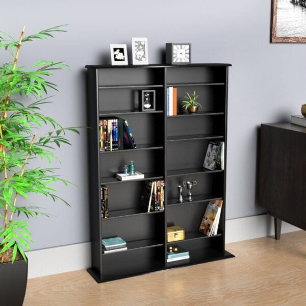 Double Tower DVD Media Storage Unit 38 Inch Entertainment Organizer