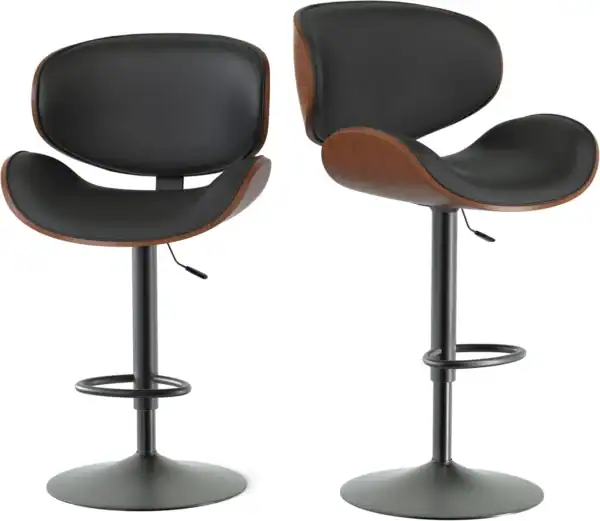 Bar Stool Set of 2 Upholstered Kitchen Counter Vanity Bar Chair Pair