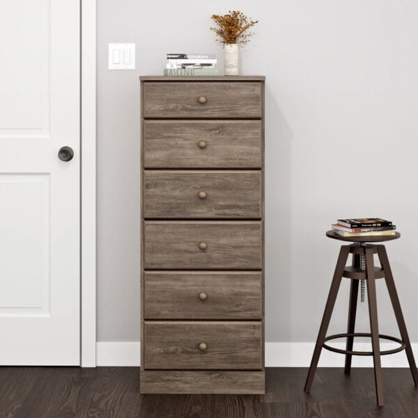 6-Drawer Tall Storage Chest for Bedroom Modern Wood Dresser - Image 5