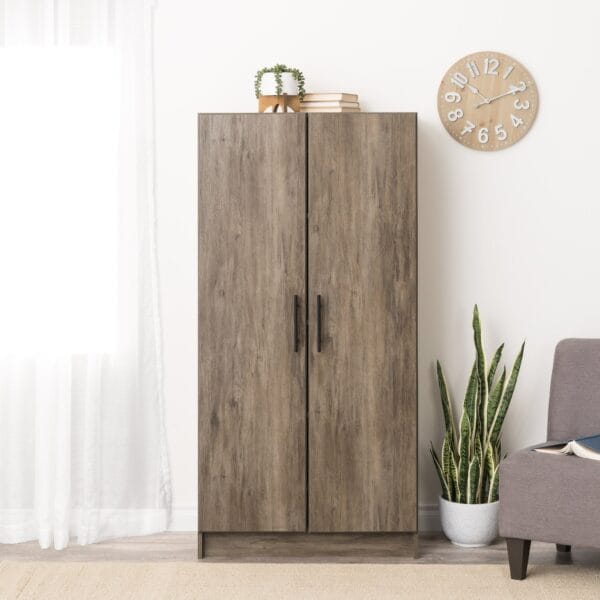 32 Inch 2-Door Freestanding Storage Cabinet Bedroom Garage Utility - Image 3