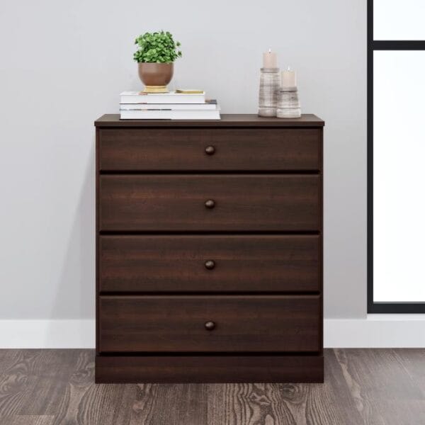 4-Drawer Bedroom Chest of Drawers Compact Wood Storage - Image 6