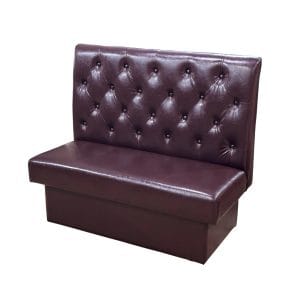 Burgundy Tufted Sofa Booth Chesterfield Style Restaurant Banquette Seat