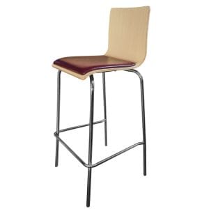 Commercial Bar Stool Cushion Seat Metal Frame Restaurant Cafe Counter Chair