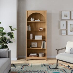 78 Inch Tall Arched Bookcase Large Freestanding Office Bookshelf