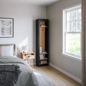 Entryway Hall Tree 18 Inch with Coat Hooks and Storage Bench