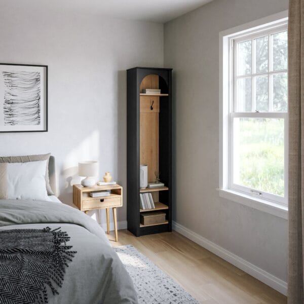 Entryway Hall Tree 18 Inch with Coat Hooks and Storage Bench