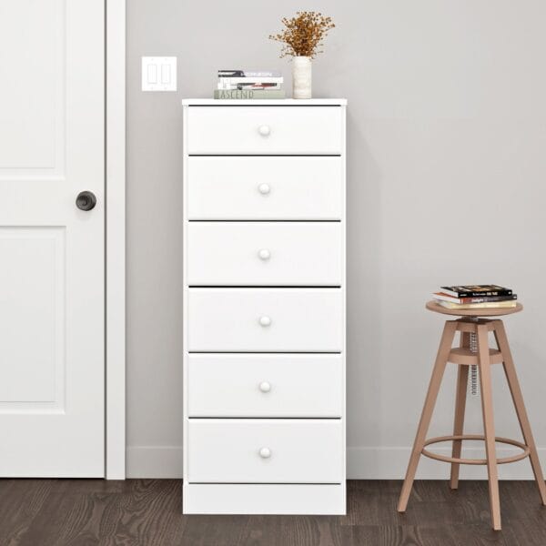 6-Drawer Tall Storage Chest for Bedroom Modern Wood Dresser - Image 7