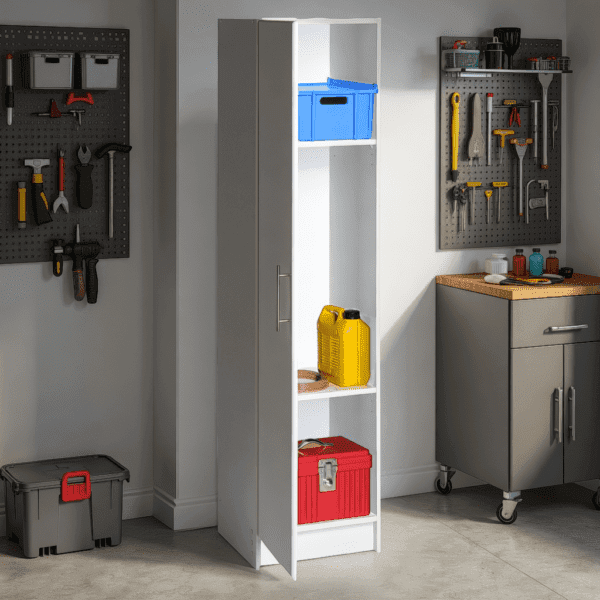 16 Inch Narrow Tall 1-Door Storage Cabinet Slim Space Saver - Image 3