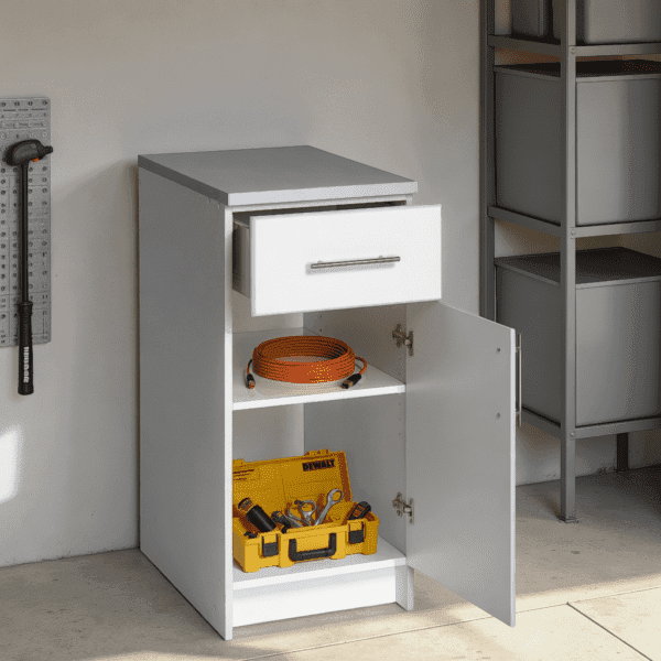 16 Inch Narrow Base Cabinet 1 Door Small Floor Storage Garage - Image 3