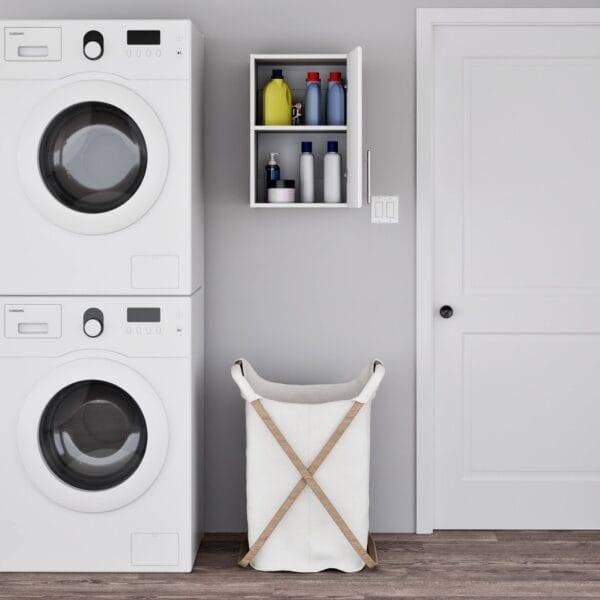 16 Inch Small Wall Cabinet 1 Door Compact Upper Storage Unit - Image 3