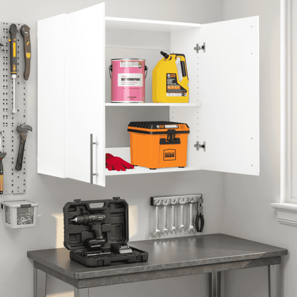 32 Inch Tall 2-Door Wall Cabinet Extra Height Garage Storage - Image 3