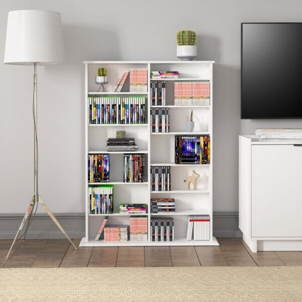 Double Tower DVD Media Storage Unit 38 Inch Entertainment Organizer - Image 4