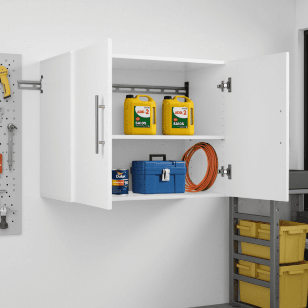 30 Inch Overhead Garage Wall Cabinet 2 Door Compact Storage - Image 4